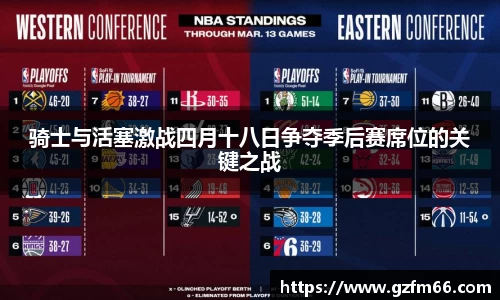 骑士与活塞激战四月十八日争夺季后赛席位的关键之战